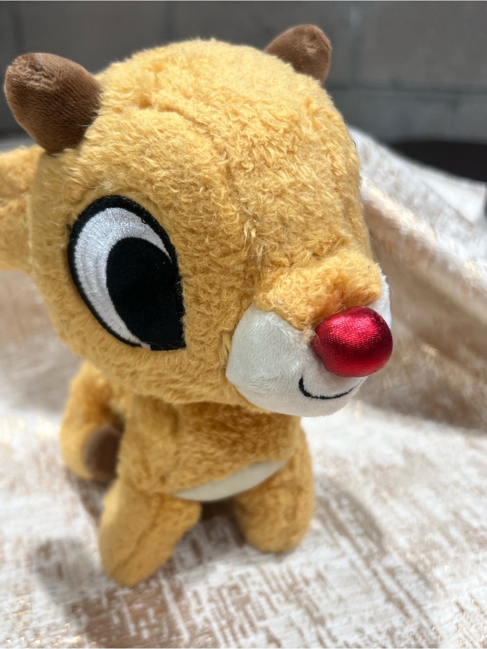 Bark Box Baby Rudolph The Red Nosed Reindeer Squeaker Dog Toy Plush